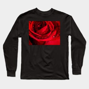 Close Up of a Wet Rose Long Sleeve T-Shirt